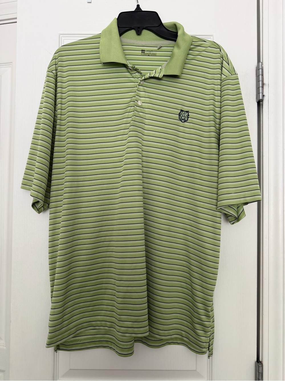 Green striped men’s polo - Augusta Country Club Size XL